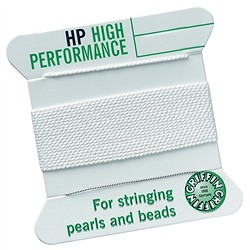 1952200801 Hilo de alto rendimiento blanco &#x2B; aguja de prehilado, 0,80 mm/2 m | Marco Schreier