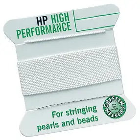 High-Performance Beading Thread white, pre-thread needle, 0.80mm/2m | Marco Schreier