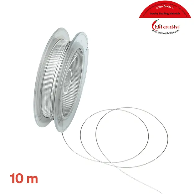 Jewelry wire, designer wire, silver-plated, 0.45mm/10m | Marco Schreier