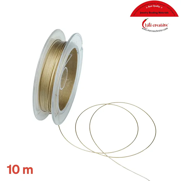 Jewelry wire, designer wire, 24ct gold-plated, 0.45mm/10m | Marco Schreier
