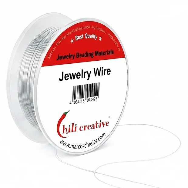 Designer wire, 0.60 mm/9.15 m, silver-plated | wholesaler gems & healing stones