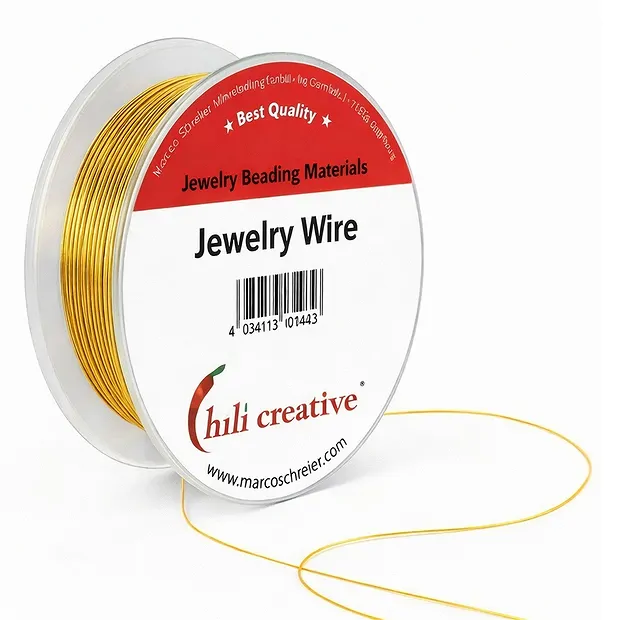 Designer Wire, 0.60 mm/10 m, gold-plated | wholesaler gems & healing stones