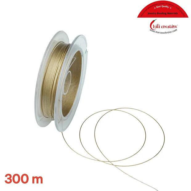 Alambre de joyería, alambre de diseño, 0,6 mm, chapado en oro, 300 m | Marco Schreier