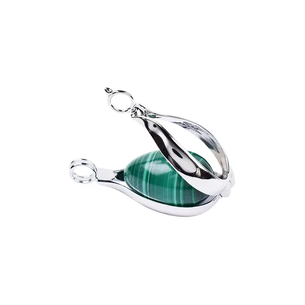 Pendant exchange set eggs, Malachite and red Jasper, rhodiniert | Marco Schreier