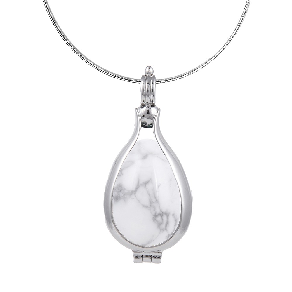 Pendentif set de change oeufs, Magnésite et Obsidienne, rhodié | Marco Schreier