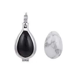 240018220003 Anhänger Wechsel-Set Eier, Magnesit und Obsidian, rhodiniert | Marco Schreier