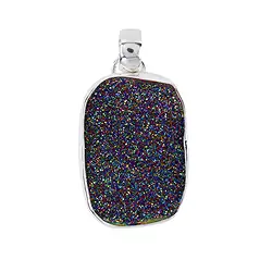 24005190001 Agate Druzy pendant (titanium-plated), 4.3 cm | wholesaler gems & healing stones