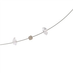 241002130001 Collier mit Diamant und Herkimer, 42cm  | GH Edelsteine, Heilsteine & Schmuck