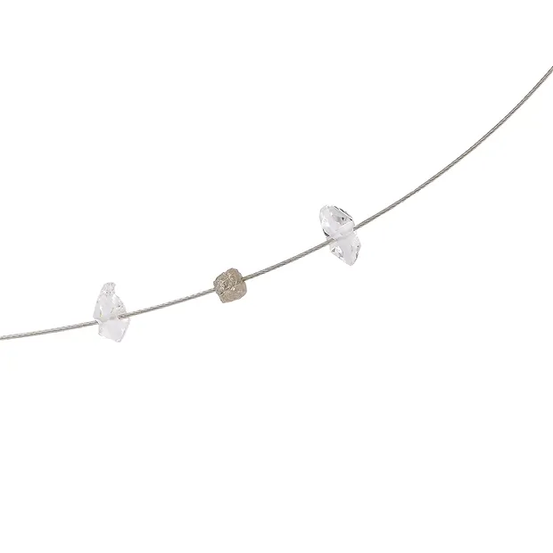 Collier mit Diamant und Herkimer, 50cm | Edelsteine, Heilsteine & Schmuck-Handel