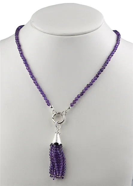 Amethyst faceted modular necklace, 70cm | wholesaler gems & healing stones