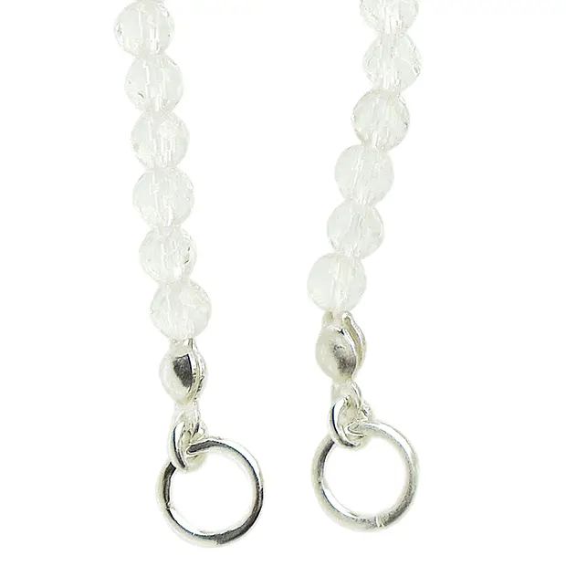 Modular necklace Rock Crystal 4mm/45cm with end rings | Marco Schreier