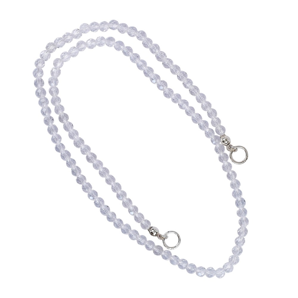 Modular necklace Rock Crystal 4mm/45cm with end rings | Marco Schreier