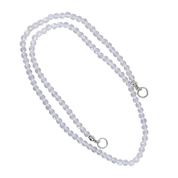 Modular necklace Rock Crystal 4mm/45cm with end rings | Marco Schreier