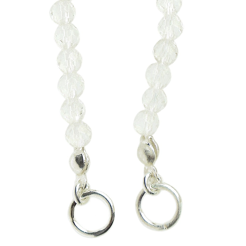 Modular necklace 4mm/70 cm Rock Crystal with two 925 silver end rings | Marco Schreier