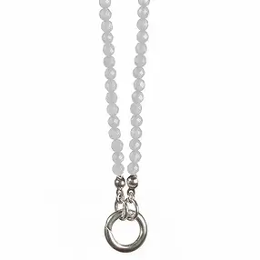 Modular necklace 4mm/70 cm Rock Crystal with two 925 silver end rings | Marco Schreier