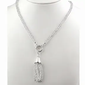 Modular necklace 4mm/70 cm Rock Crystal with two 925 silver end rings | Marco Schreier