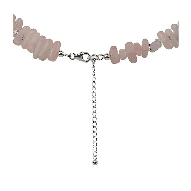 Colliers Quartz rose, Cristal de roche, perle de culture ("rose-rose"), 45 - 51cm | Marco Schreier