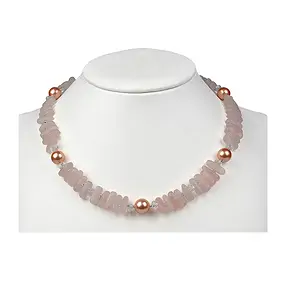 Collier Quartz rose, Cristal de roche, Perle de coquillage | Marco Schreier