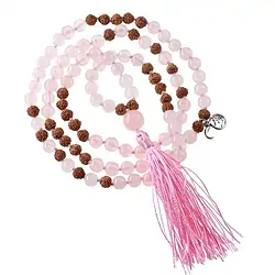 241005170037 Edelstein-Mala Rosenquarz (Lebensfreude) | GH Edelsteine, Heilsteine & Schmuck