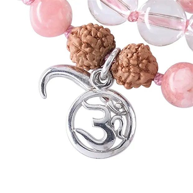 Gemstone mala Rhodochrosite, Rock Crystal (pick-me-up) | Marco Schreier