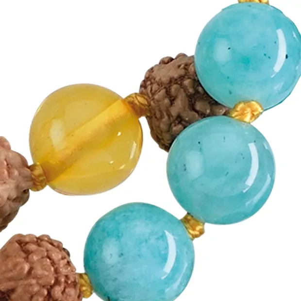 Gemstone mala Amazonite, Amber (self-determination) | Marco Schreier