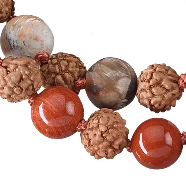 Malas en pierres précieuses Bois silicofié, Jaspe (rouge) (mise à la terre) | Marco Schreier