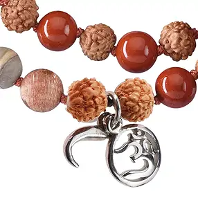 Gemstone mala Petrified Wood, red Jasper (red) (grounding) | Marco Schreier