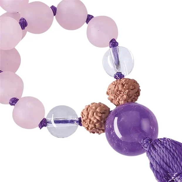 Gemstone mala Amethyst, Rock Crystal, Rose Quartz (vitality) | Marco Schreier
