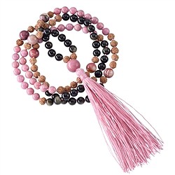 241005180015 Gemstone mala Mookaite, Obsidian, Rhodonite (healing) | Marco Schreier