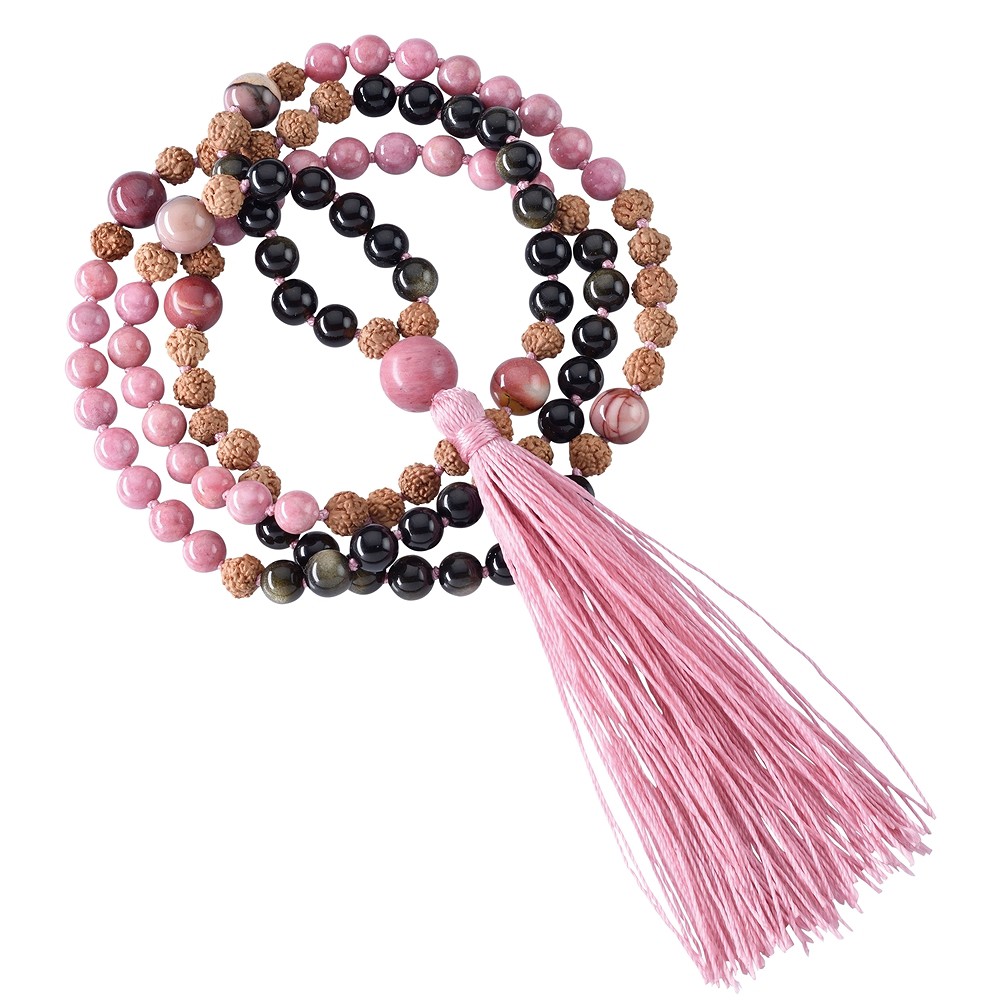 Edelstein-Mala Mookait, Obsidian, Rhodonit (Heilung) | Marco Schreier