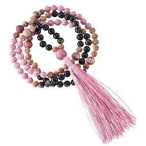 Gemstone mala Mookaite, Obsidian, Rhodonite (healing) | Marco Schreier