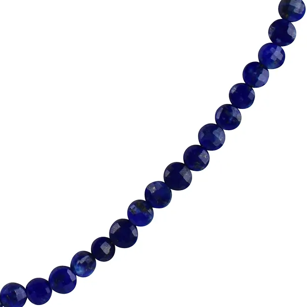 Collana di Lapislazzuli, monete (4,5 mm), sfaccettate, placcate oro | Marco Schreier