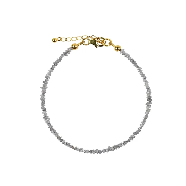 Collana Diamante (grigio), cristalli grezzi (2,0 - 2,5 mm), placcati oro | Marco Schreier