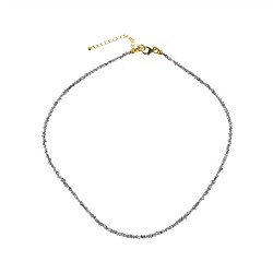 241009210007 Necklace Diamond (gray), rough crystals (2.0 - 2.5mm), gold-plated, extension chain | Marco Schreier