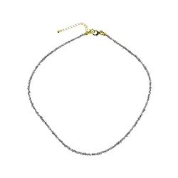 241009210007 Kette Diamant (grau), Rohkristalle (2,0 - 2,5mm), vergoldet, Verlängerungskettchen | Marco Schreier