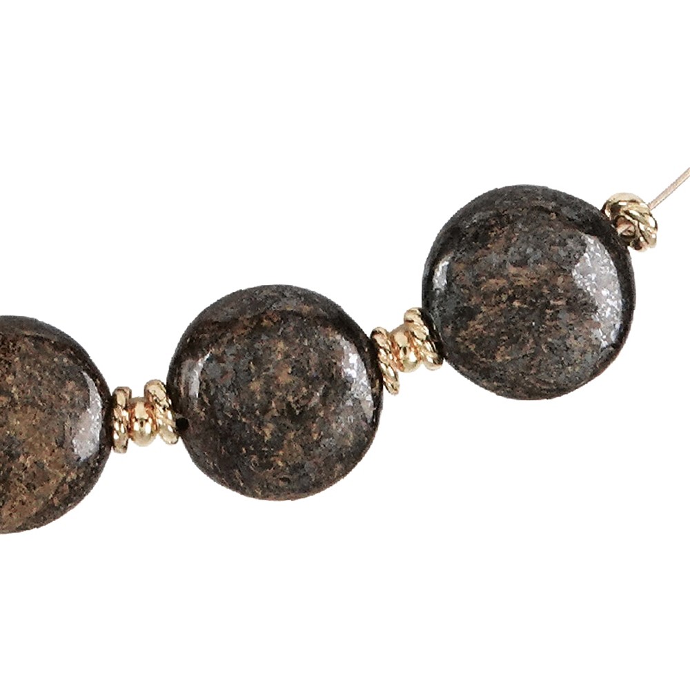 Collier Bronzite, disques, doré, Chaîne d'extension | Marco Schreier