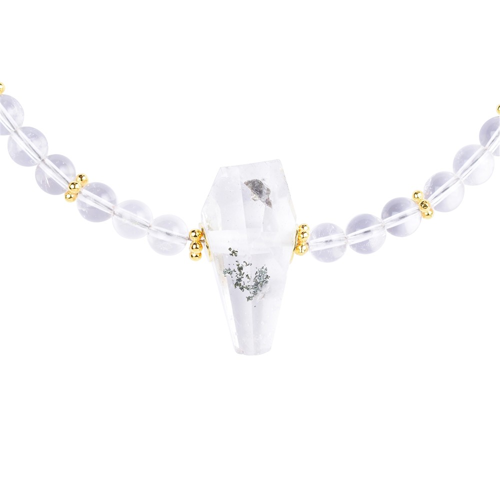 Collier Bergkristall, Kugeln, Inclusenquarz, vergoldet, Verlängerungskettchen | Marco Schreier