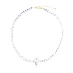 241009220012 Collier Bergkristall, Kugeln, Inclusenquarz, vergoldet, Verlängerungskettchen | Marco Schreier