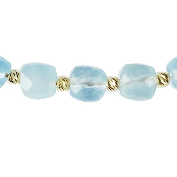 Collier Aquamarin, vergoldet, Verlängerungskettchen | Marco Schreier