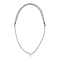 241009230038 Larimar necklace leather with drops (20 x 10mm), 40 - 80cm, gold-plated | Marco Schreier