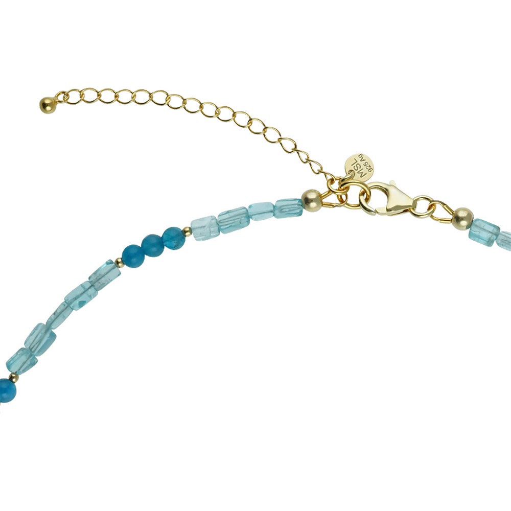 Collar Atelier apatita, rectángulos, bolas, chapado en oro | Marco Schreier