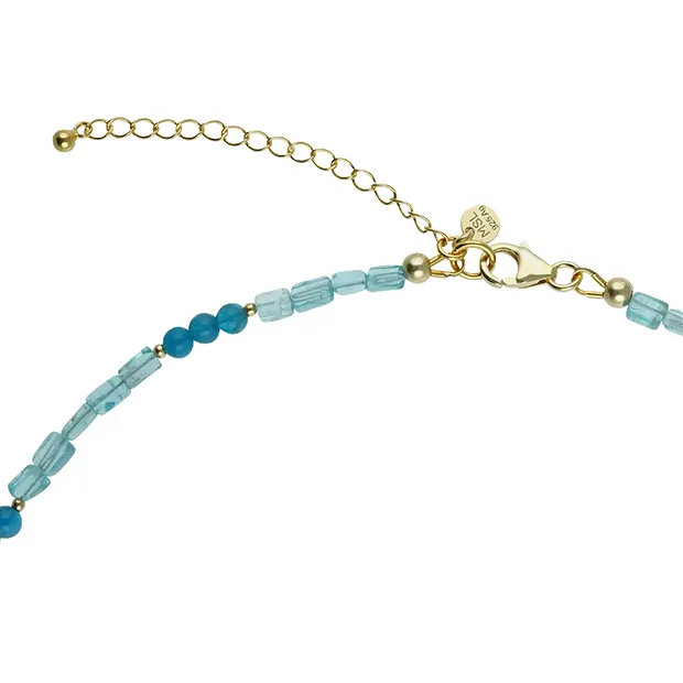 Chaîne d'atelier apatite, rectangles, boules, doré | Marco Schreier