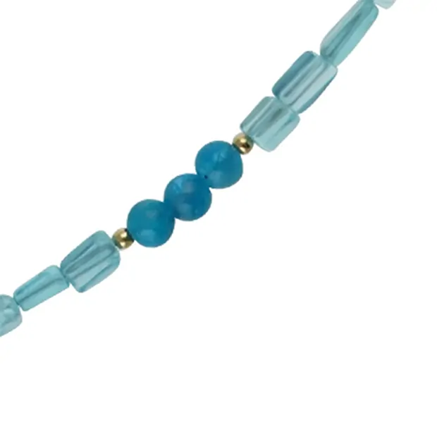 Chaîne d'atelier apatite, rectangles, boules, doré | Marco Schreier