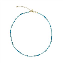 241009240015 Collar Atelier apatita, rectángulos, bolas, chapado en oro | Marco Schreier