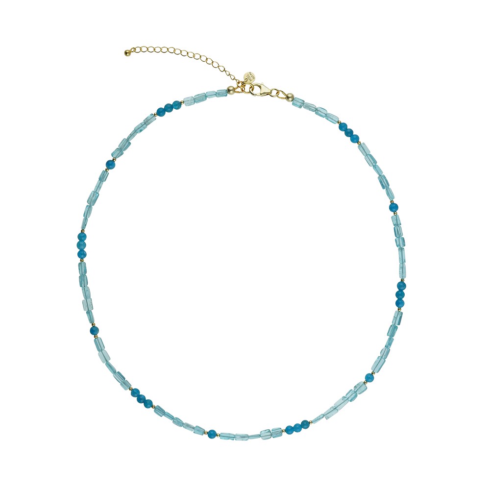 Collar Atelier apatita, rectángulos, bolas, chapado en oro | Marco Schreier