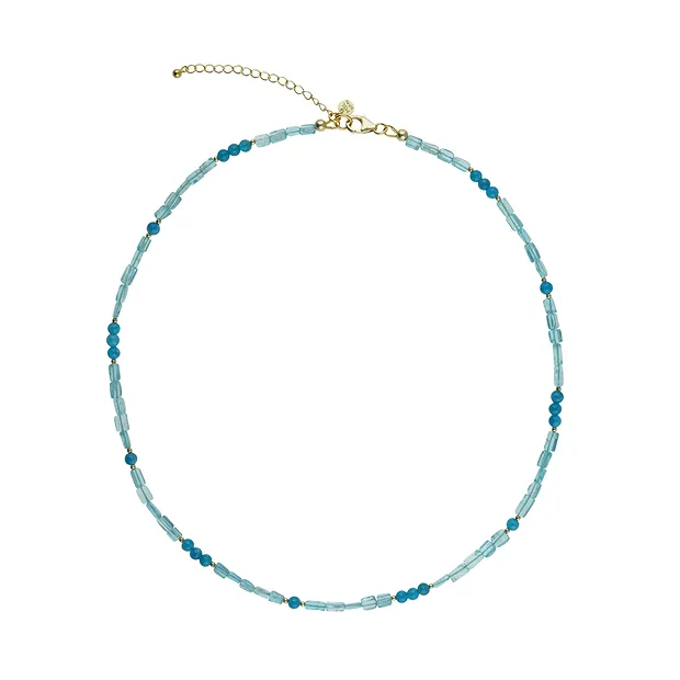 Chaîne d'atelier apatite, rectangles, boules, doré | Marco Schreier