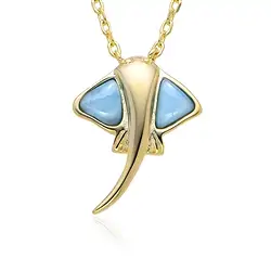 241009240060 Anhänger Larimar, Manta, 1,8cm, vergoldet, mit Kette | Marco Schreier