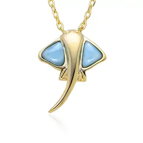 Pendentif Larimar, Manta, 1,8cm, doré, avec Chaînes | Marco Schreier