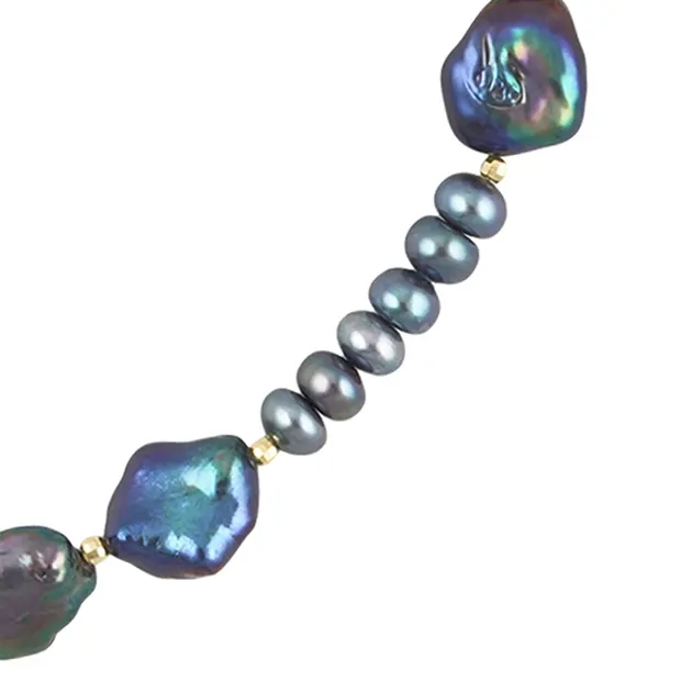 Chaîne d'atelier perle (pétrole), Boutons, Freeform, doré | Marco Schreier