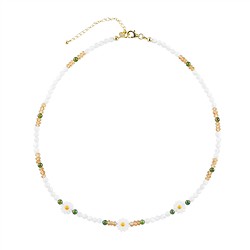 241009250010 Atelierkette Perlmutt (hell), Margerite, vergoldet | Marco Schreier